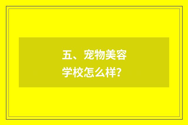 五、宠物美容学校怎么样?