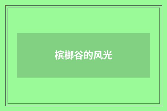 槟榔谷的风光