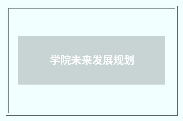 学院未来发展规划