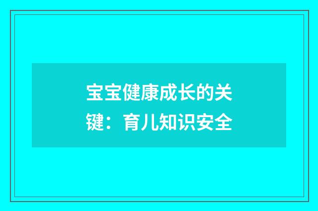 宝宝健康成长的关键：育儿知识安全