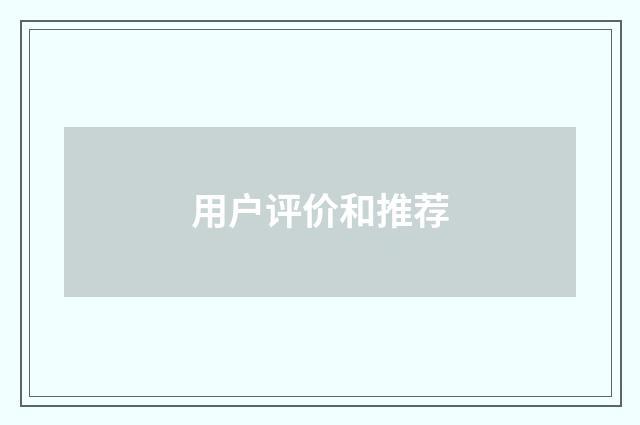 用户评价和推荐