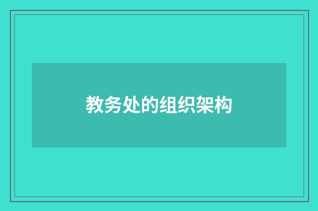 教务处的组织架构