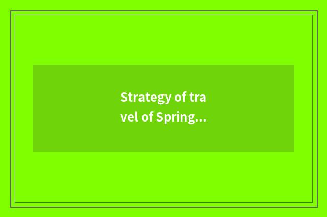 Strategy of travel of Spring Festival current state?
