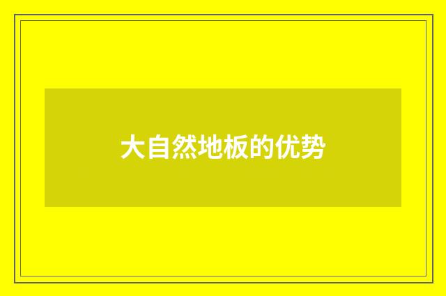 大自然地板的优势