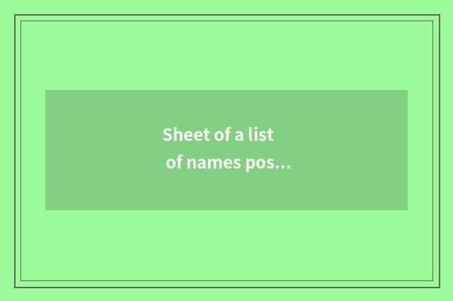 Sheet of a list of names posted up: The healthy snacks that children loves