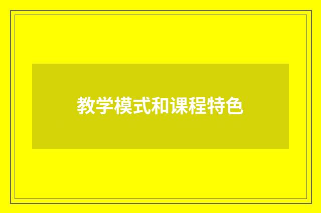 教学模式和课程特色
