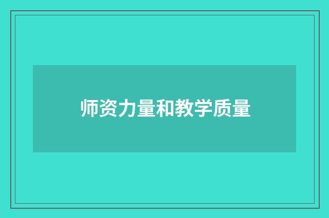 师资力量和教学质量