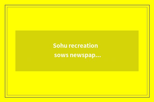 Sohu recreation sows newspaper content to share value
