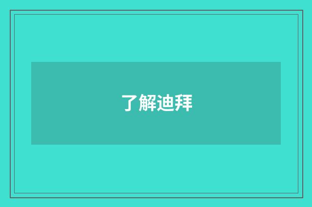 了解迪拜