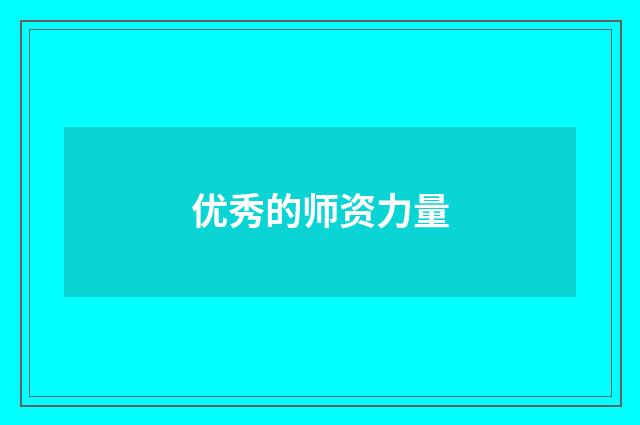 优秀的师资力量