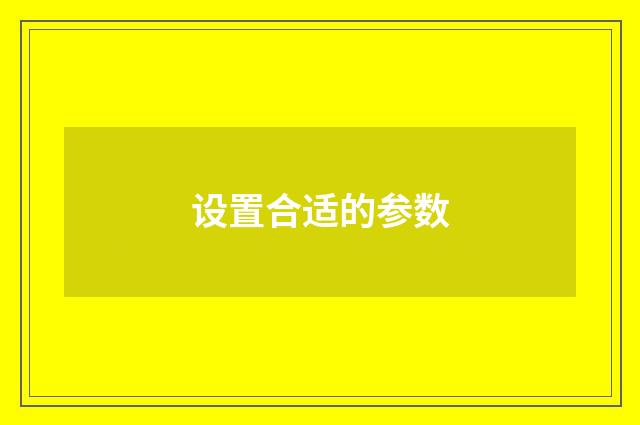设置合适的参数
