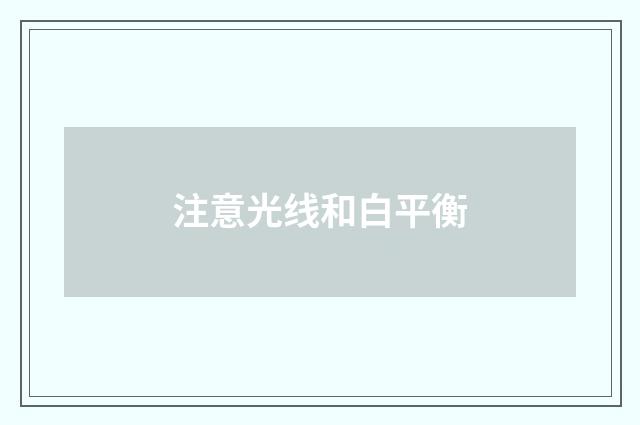 注意光线和白平衡