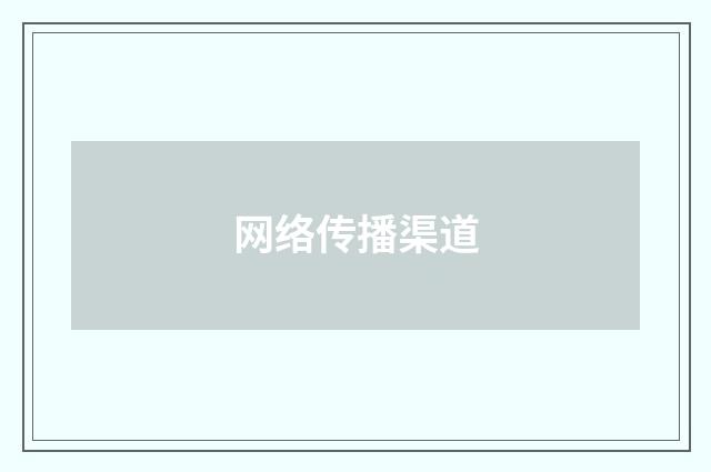 网络传播渠道