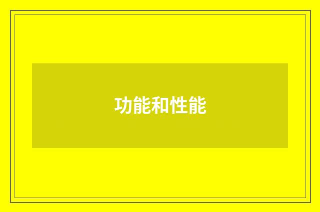 功能和性能