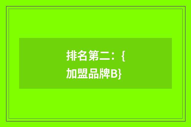 排名第二：{加盟品牌B}
