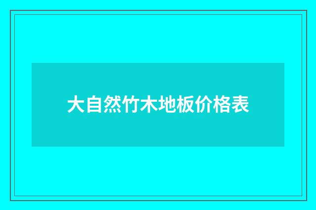 大自然竹木地板价格表