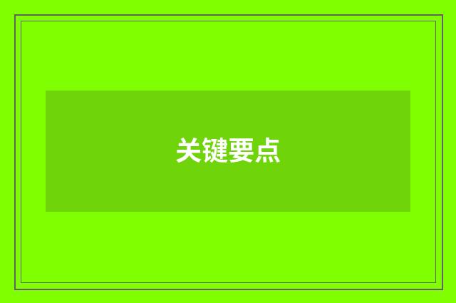 关键要点