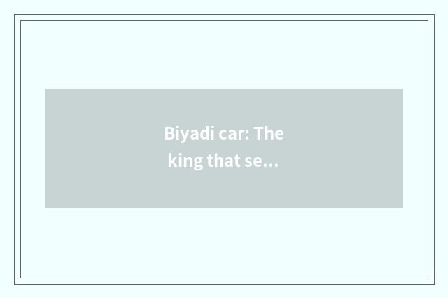 Biyadi car: The king that sexual price compares