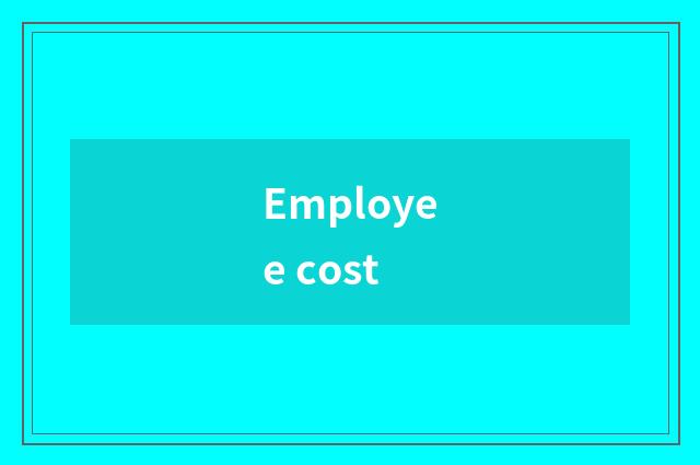 Employee cost