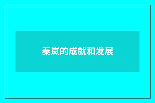 秦岚的成就和发展