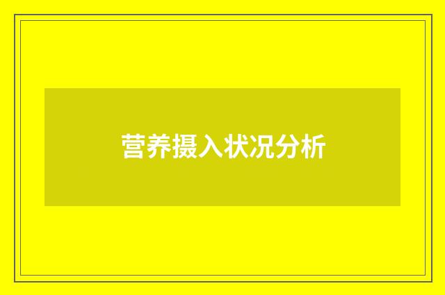 营养摄入状况分析
