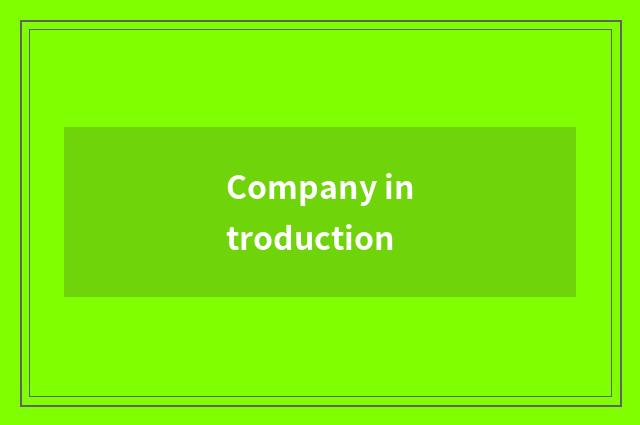 Company introduction