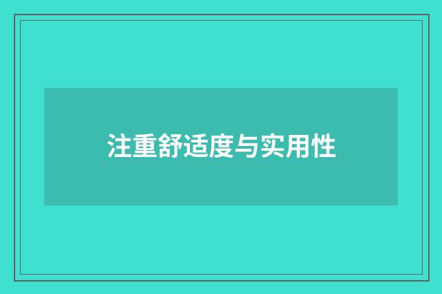 注重舒适度与实用性
