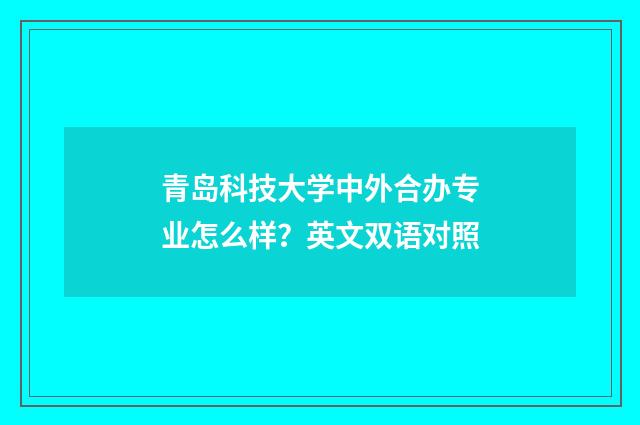 青岛科技大学中外合办专业怎么样?英文双语对照