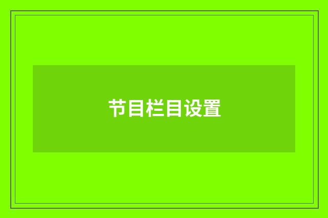 节目栏目设置