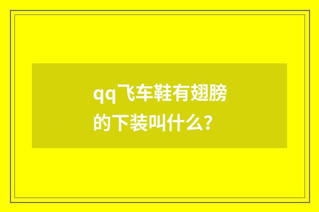 qq飞车鞋有翅膀的下装叫什么?