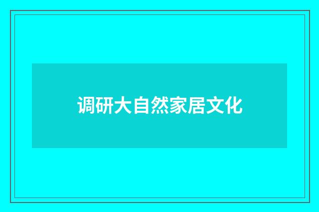 调研大自然家居文化