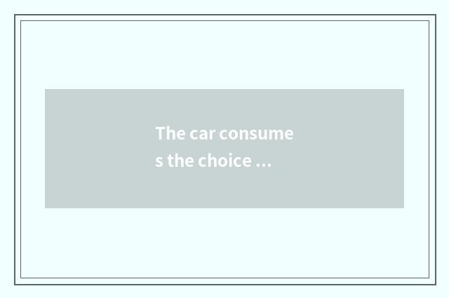 The car consumes the choice of loan
