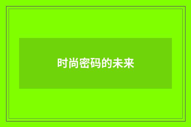时尚密码的未来