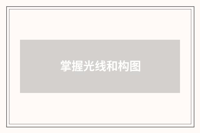 掌握光线和构图