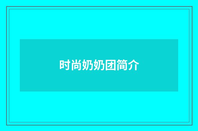 时尚奶奶团简介