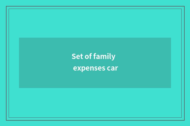 Set of family expenses car