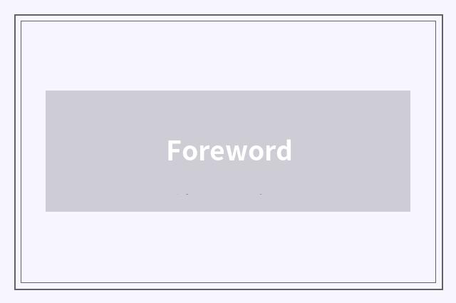 Foreword