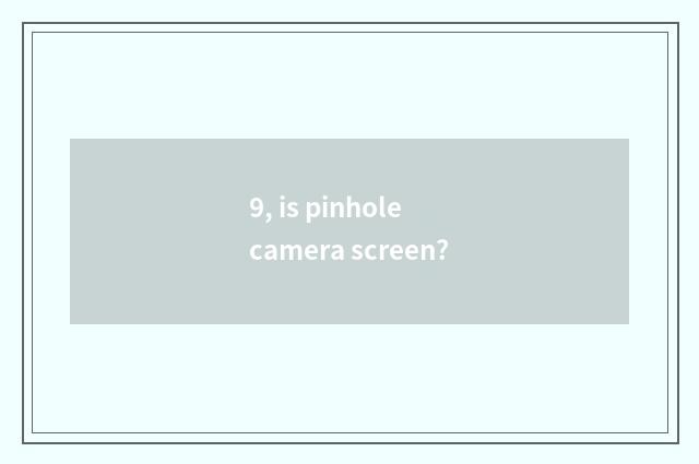 9, is pinhole camera screen?