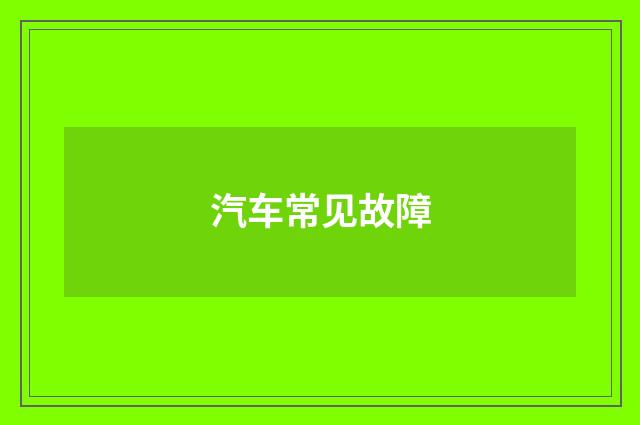 汽车常见故障