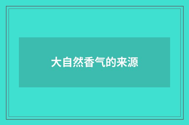 大自然香气的来源