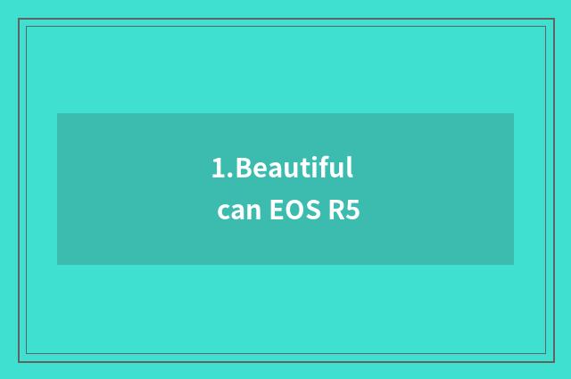 1.Beautiful can EOS R5
