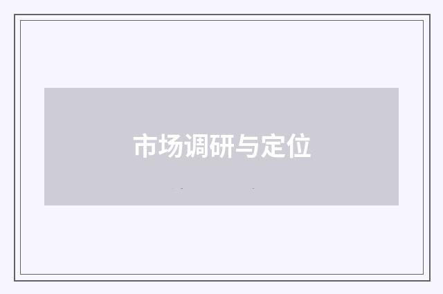 市场调研与定位