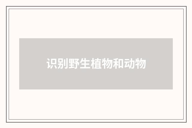 识别野生植物和动物