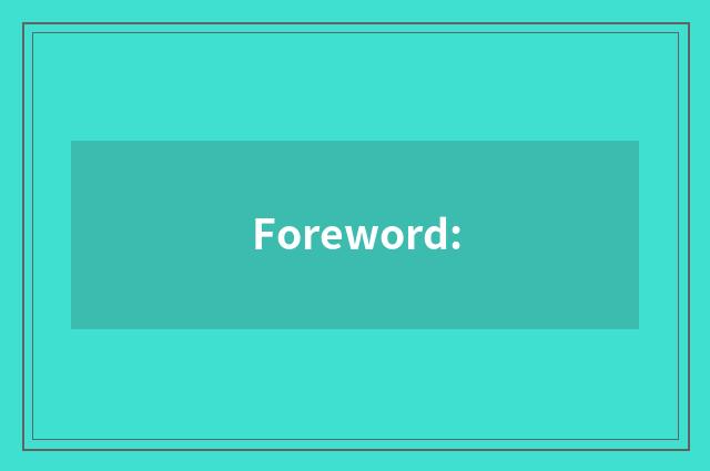 Foreword: