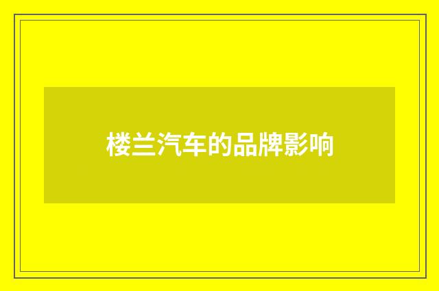 楼兰汽车的品牌影响