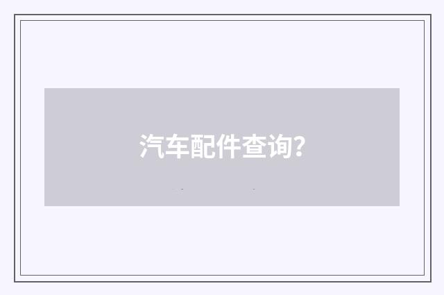 汽车配件查询?