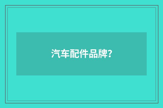 汽车配件品牌?