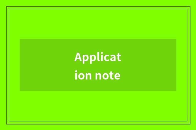Application note