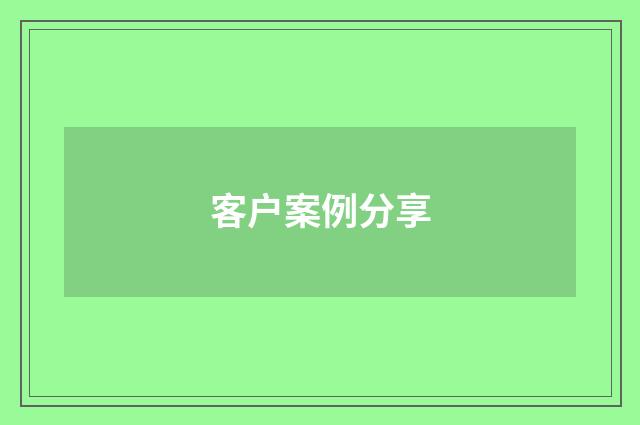 客户案例分享
