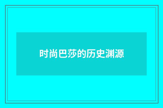 时尚巴莎的历史渊源